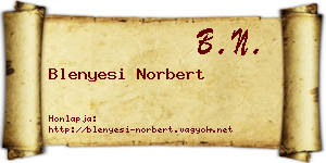 Blenyesi Norbert névjegykártya