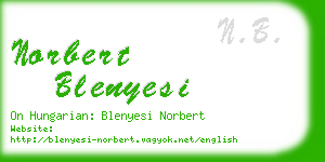 norbert blenyesi business card